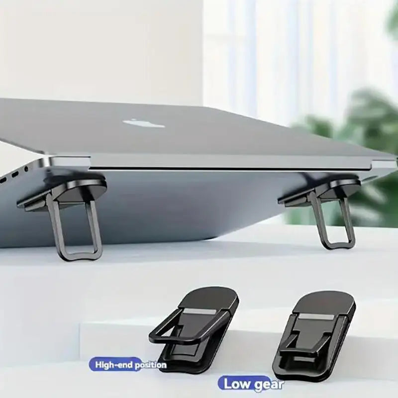 2PCS Mini Foldable Laptop Stand Portable Computer Keyboard Riser with 2 Adjustable Angles Self-Adhesive Invisible Notebook Stand Eagle Beacon