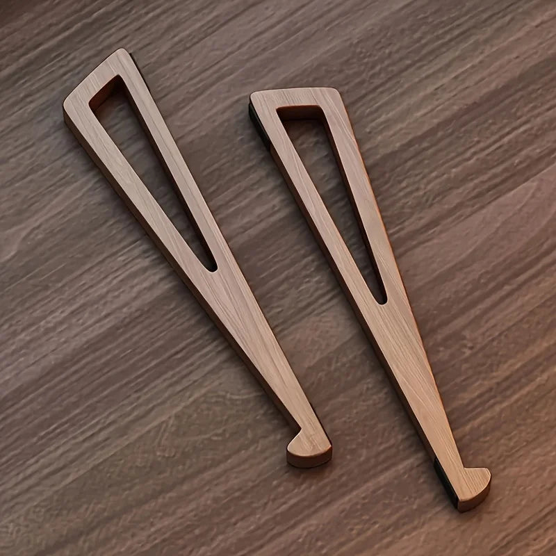 Portable Foldable Wooden Laptop Stand-Ergonomic 12° Adjustable Angle, Cooling Ventilation Triangular Design,Office Accessory Eagle Beacon