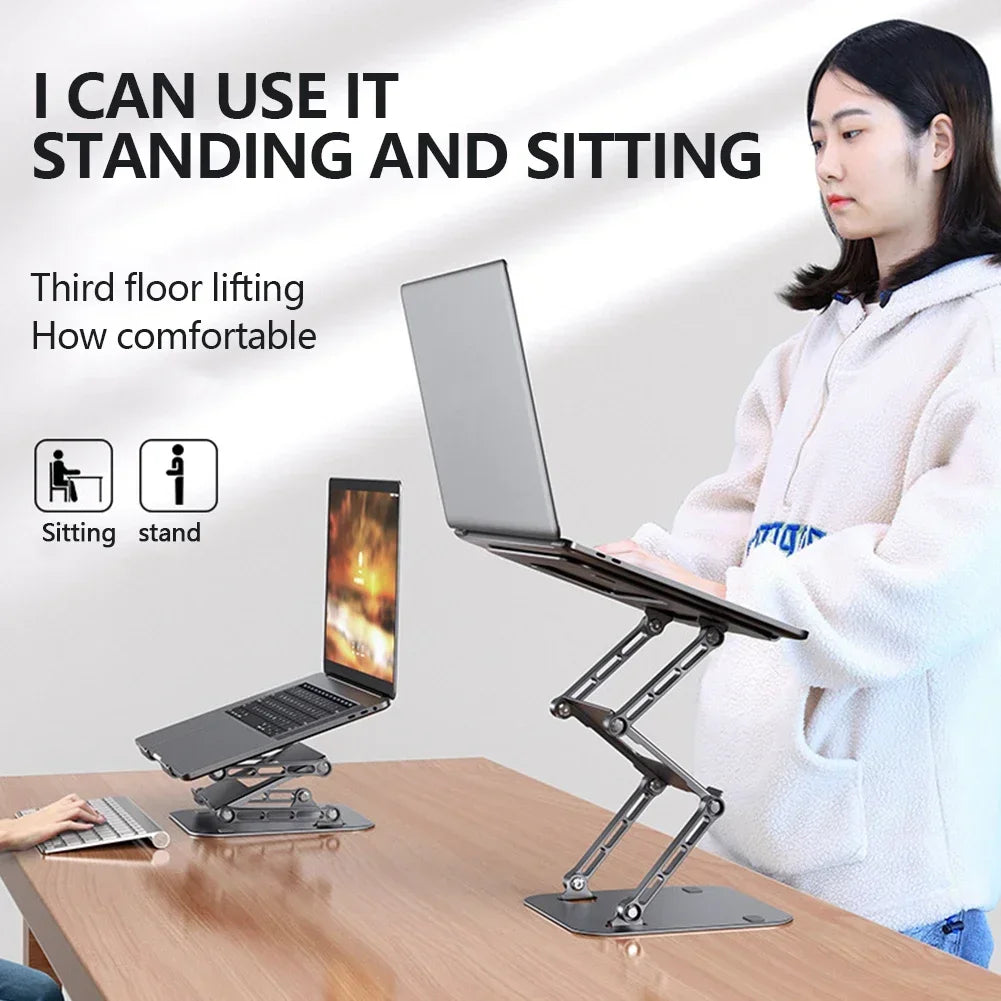 New Foldable Laptop Stand 3 Layer Adjustable Height Metal Notebook Stand Tablet Stand for Laptops/tablets/mobile Phones Eagle Beacon