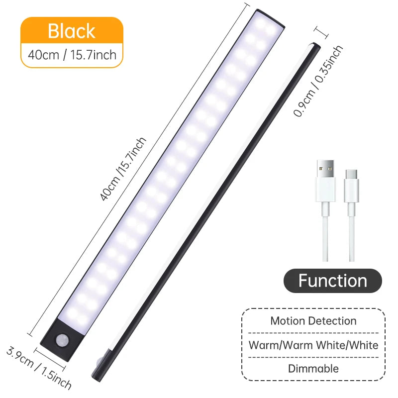 Motion Sensor Light Wireless LED Night Light USB Rechargeable Night Lamp Cabinet Wardrobe Lamp Under Backlight For Kitchen Led Eagle Beacon