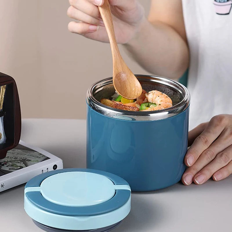 Lunch Box Student Food Container Stainless Steel Insulated Lunch Box Rice Bucket Round Large Capacity Breakfast Cup Eagle Aerie