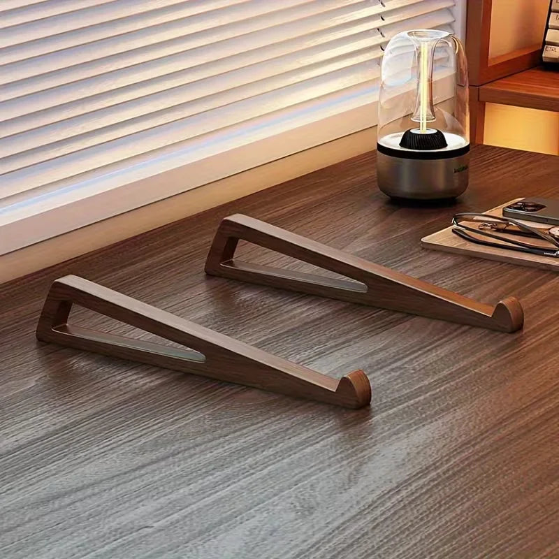 Portable Foldable Wooden Laptop Stand - Ergonomic 12° Adjustable Angle,  Compact Bamboo Desktop Riser for Tablets and Notebooks Eagle Beacon