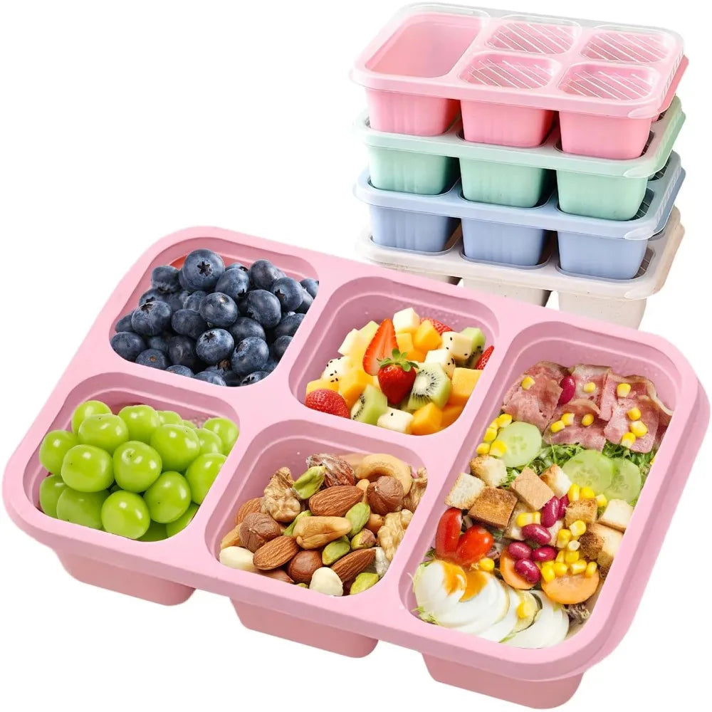 Bento Lunch Box with Reusable 5 Compartment Bento Box Microwave Compatible for Bento Snack Containers for Travel and Work Eagle Aerie