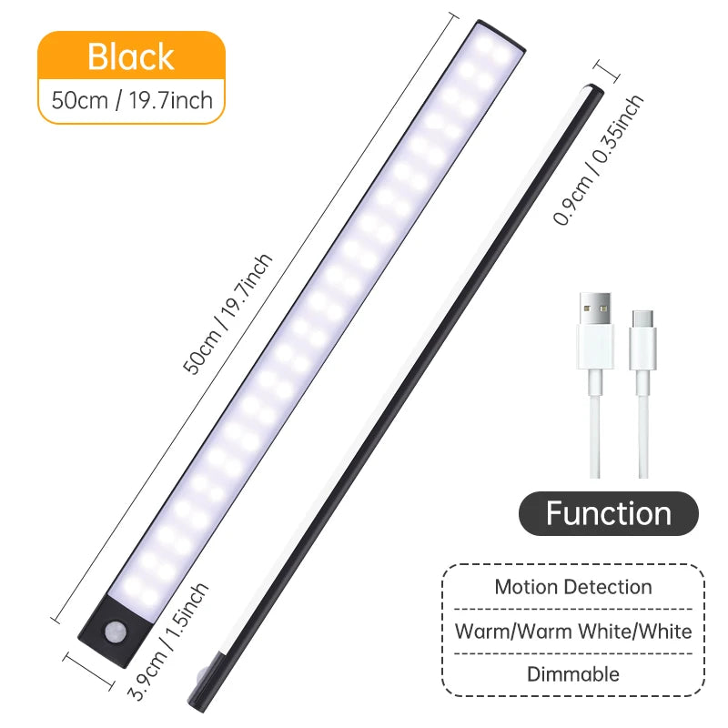 Motion Sensor Light Wireless LED Night Light USB Rechargeable Night Lamp Cabinet Wardrobe Lamp Under Backlight For Kitchen Led Eagle Beacon
