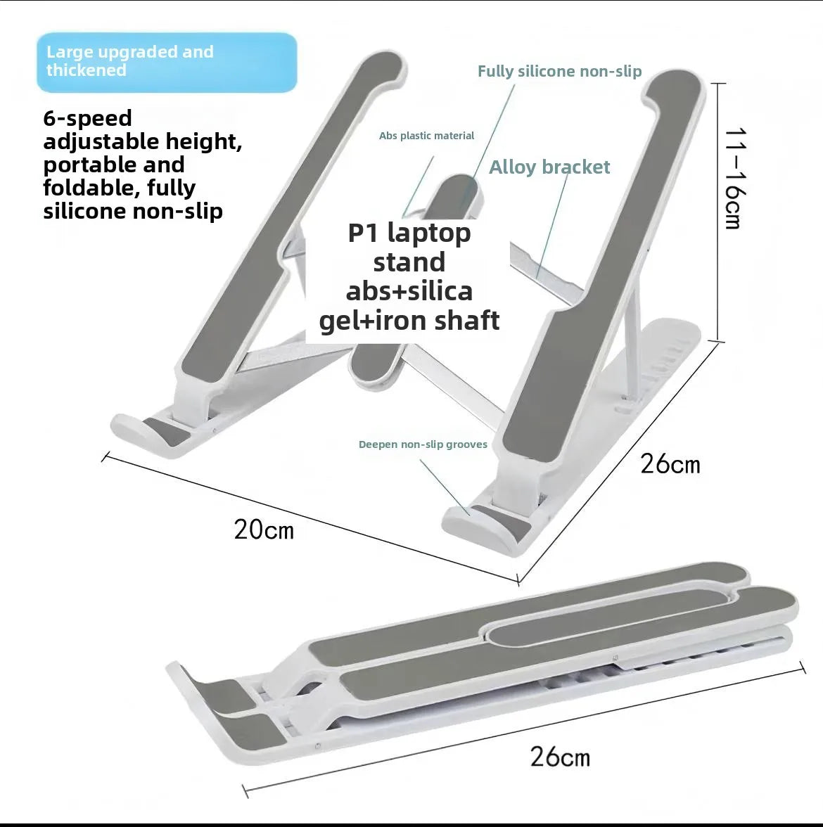 Foldable Laptop Stand Portable Notebook Support Base Holder Adjustable Riser Cooling Bracket Universal for Laptop Tablet Eagle Beacon