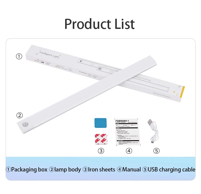 Motion Sensor Light Wireless LED Night Light USB Rechargeable Night Lamp Cabinet Wardrobe Lamp Under Backlight For Kitchen Led Eagle Beacon