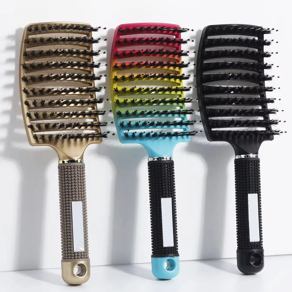 Detangling Hair Brush Bristle&Nylon Women Wet Massage Comb Curly Hairdressing Salon Styling Tools Special for real hair wigs Eagle Beacon