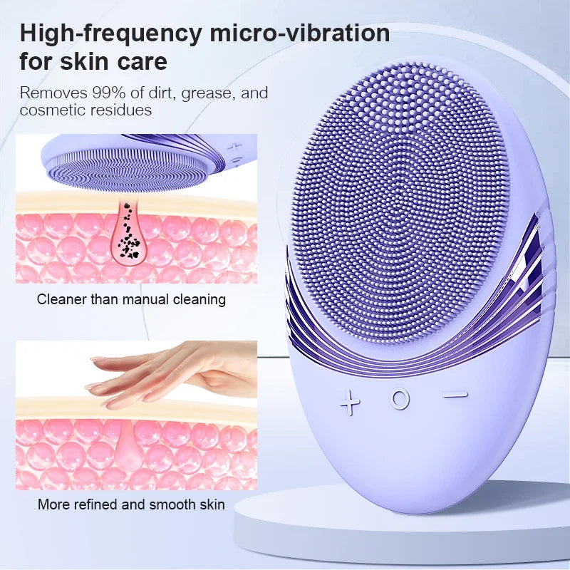 High-Quality, Ultra-Thin Electric Facial Cleansing Brush with a Built-In Battery, USB Charging, Five Power Modes, Gentle Cleani Eagle Beacon
