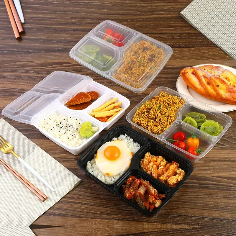 Plastic Reusable Bento Box Meal Storage Food Prep Lunch Box 1/2/3 Compartment Reusable Microwavable Containers Home Lunchbox Eagle Aerie