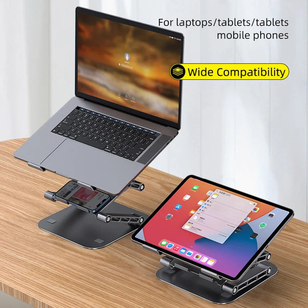 New Foldable Laptop Stand 3 Layer Adjustable Height Metal Notebook Stand Tablet Stand for Laptops/tablets/mobile Phones Eagle Beacon
