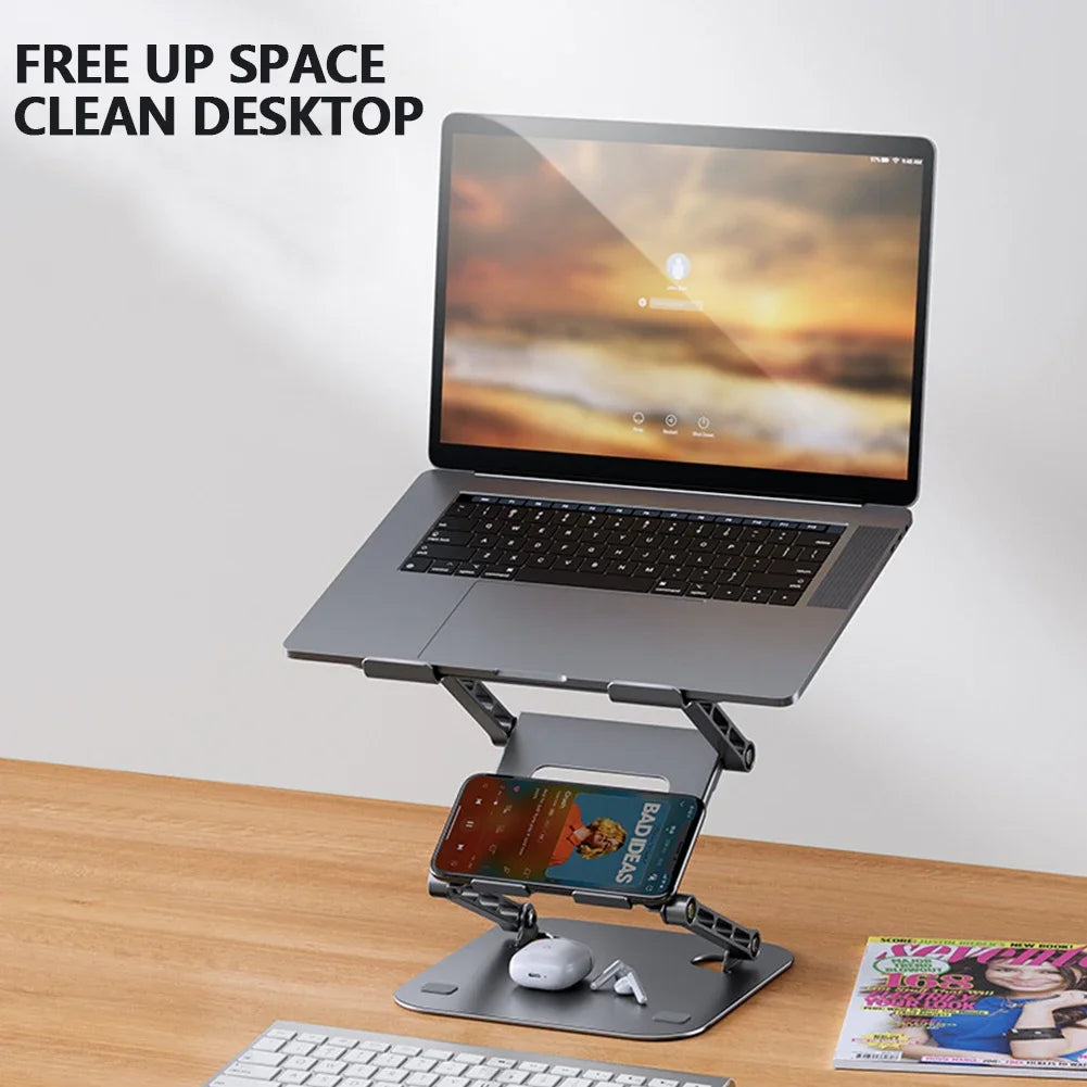 New Foldable Laptop Stand 3 Layer Adjustable Height Metal Notebook Stand Tablet Stand for Laptops/tablets/mobile Phones Eagle Beacon