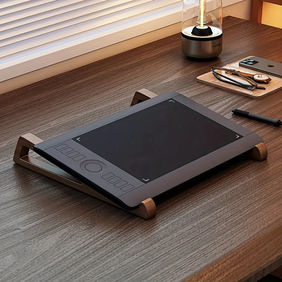 Portable Foldable Wooden Laptop Stand-Ergonomic 12° Adjustable Angle, Cooling Ventilation Triangular Design,Office Accessory Eagle Beacon