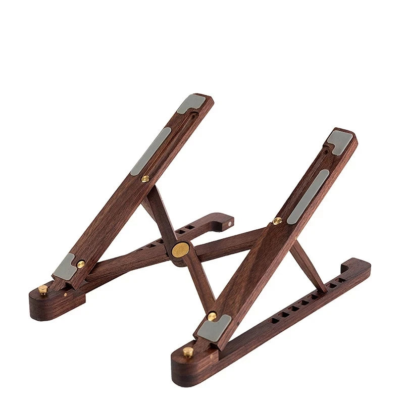 Wood Laptop Stand Foldable 8 Levels Height Adjustable Portable Notebook Holder Computer Support for MacBook Air Pro 11-17'' Eagle Beacon
