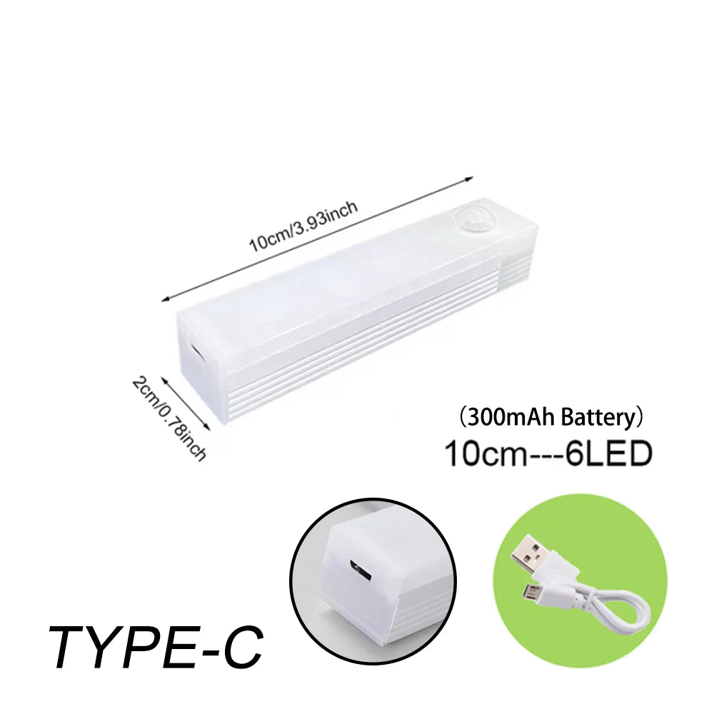 Motion Sensor Light Wireless LED Night Light Type C Rechargeable Light Cabinet Wardrobe Lamp Staircase Backlight For Kitchen LED Eagle Beacon