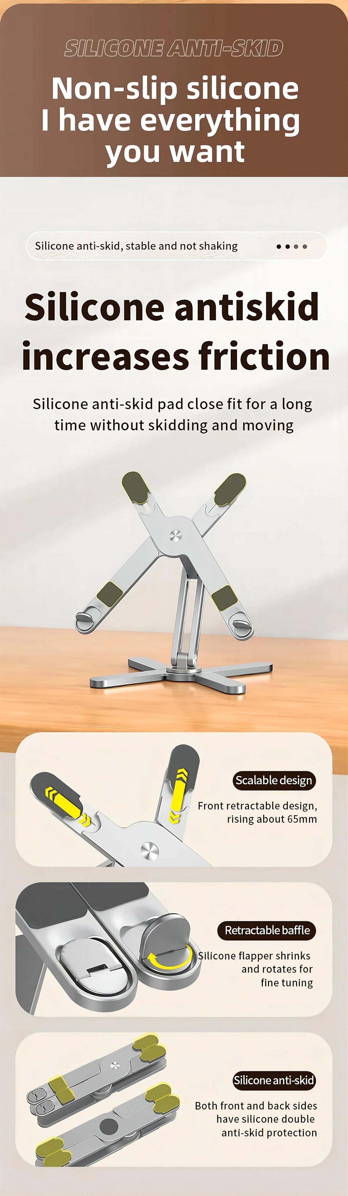 Foldable Laptop Stand 360°Rotation Notebook Table Holder Aluminum Alloy Portable Book Tablet Bracket Open-ended Heat Dissipation Eagle Beacon