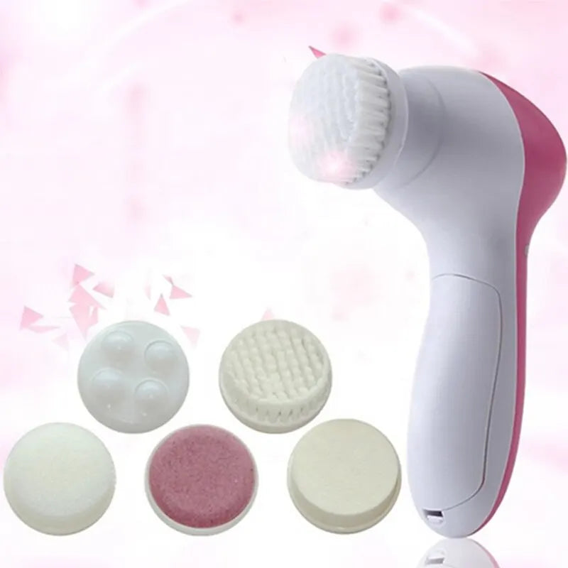 Electric Facial Cleaner 5 IN 1 Face Cleansing Brush Wash Machine Spa Skin Care Massager Blackhead Cleaning Facial Cleanser Tools Eagle Beacon