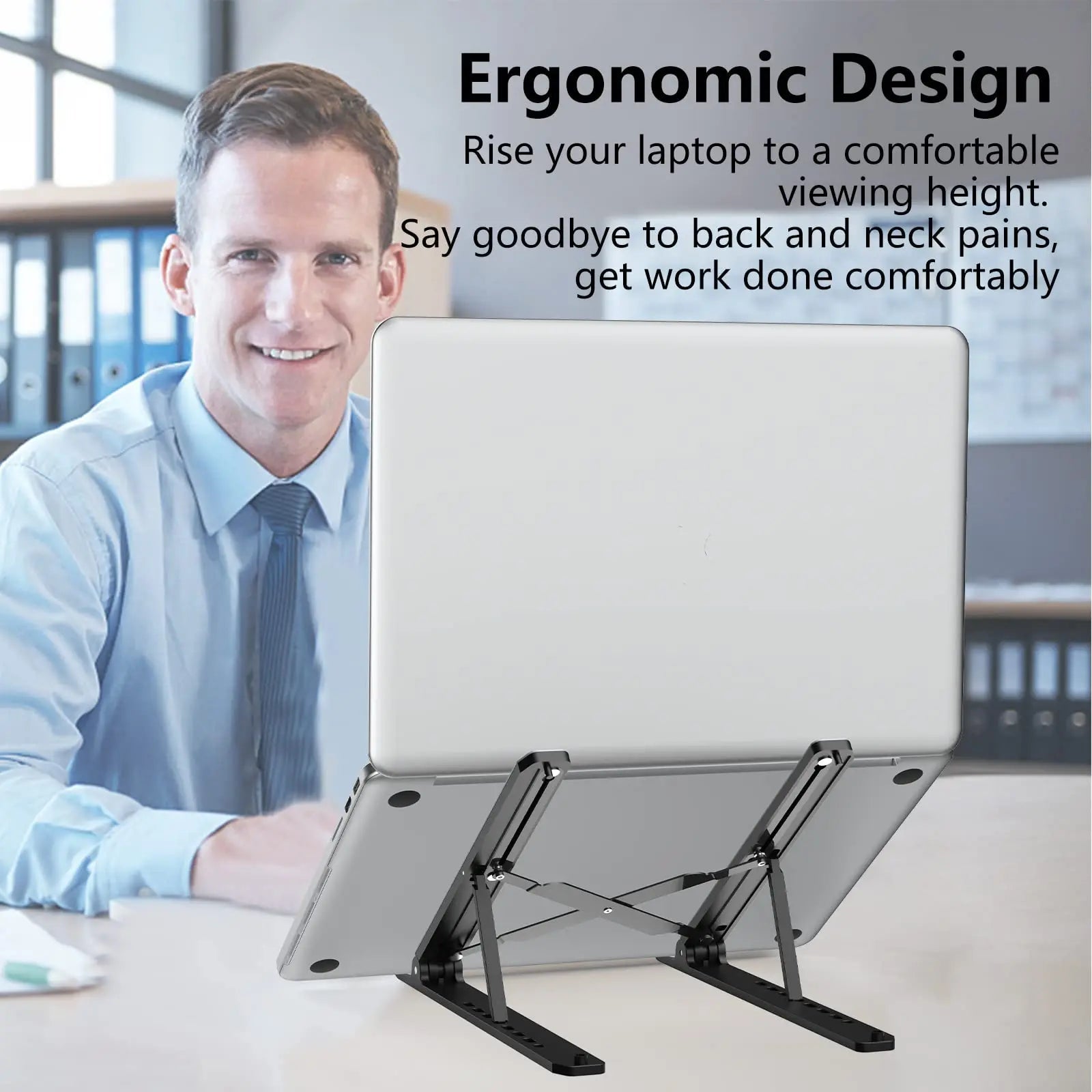 Foldable Laptop Stand Portable Notebook Support Base Holder Adjustable Riser Cooling Bracket Universal for Laptop Tablet Eagle Beacon