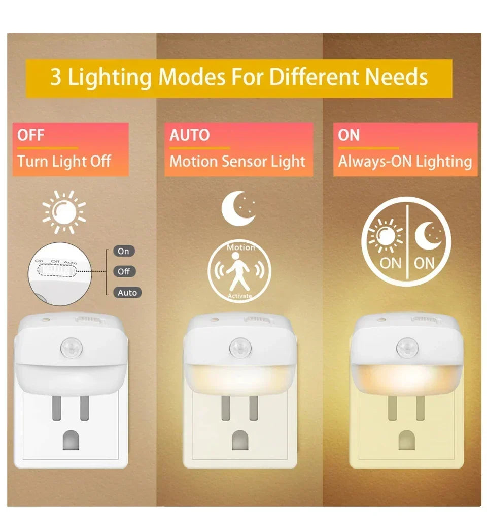 Motion Sensor Light LED Night Lights EU US Plug Lamps PIR Human Induction Lamp Nightlights For Bedroom Decor Hallway Stairs Lamp Eagle Beacon