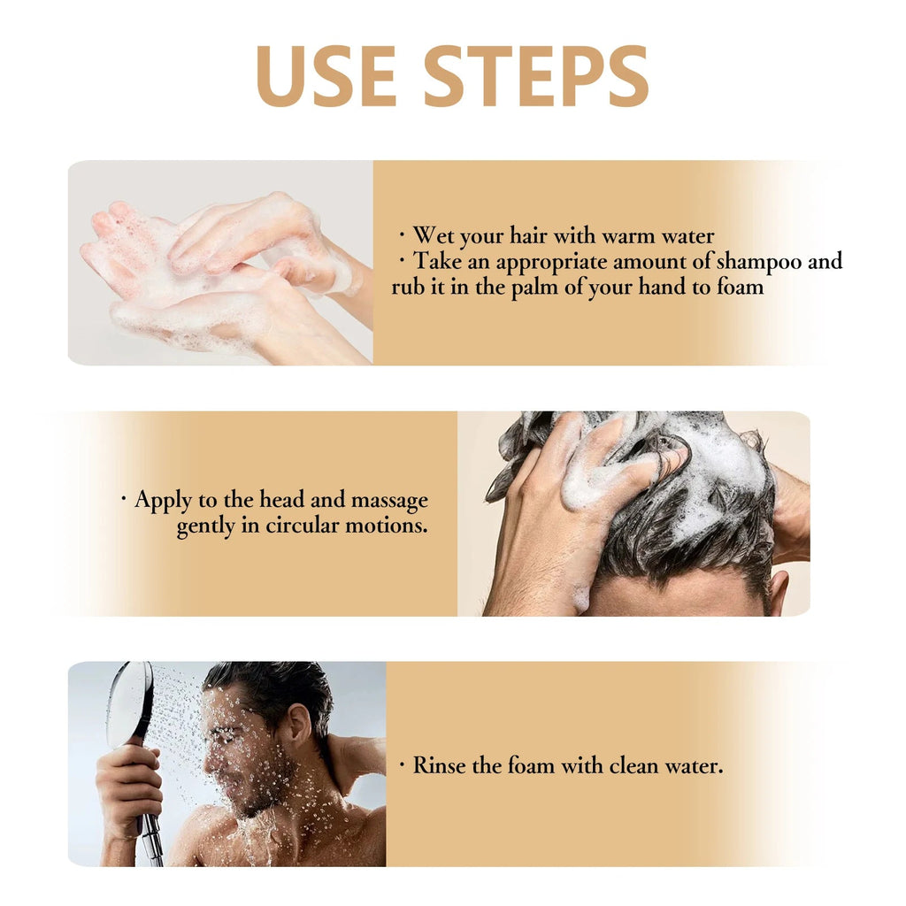 Hair Growth Shampoo for Men Strengthen Scalp Nourishing Anti Hair Loss Moisturizing Repairing Non-greasy Oil Control Clean 100ml Eagle Beacon