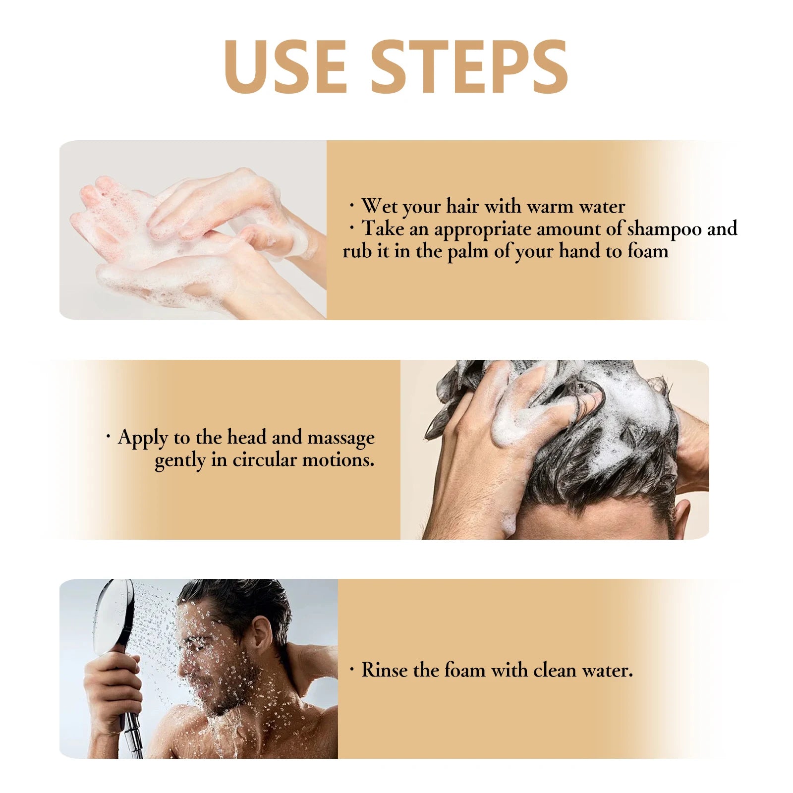 Hair Growth Shampoo for Men Strengthen Scalp Nourishing Anti Hair Loss Moisturizing Repairing Non-greasy Oil Control Clean 100ml Eagle Beacon