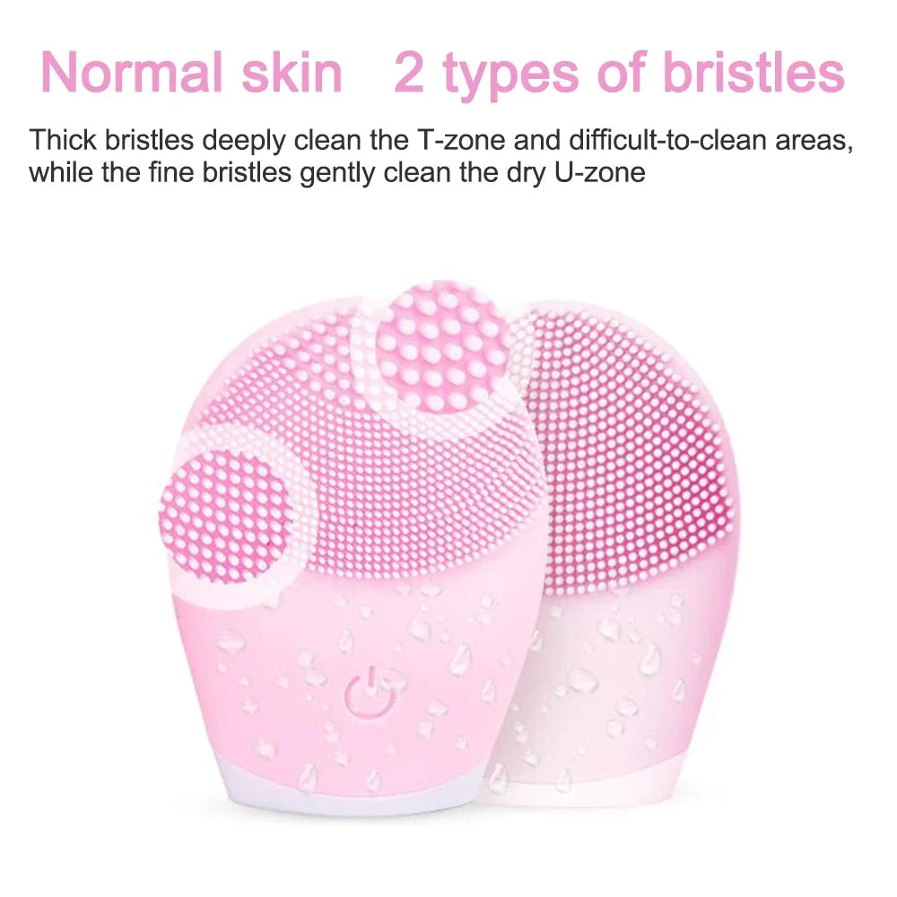 Electric Facial Cleansing Brush Face Skin Care Tools Waterproof Silicone Sonic Cleanser Facial Eagle Beacon