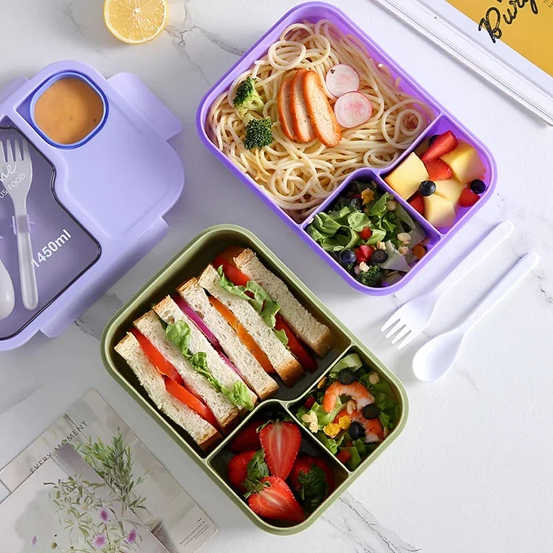 Portable Lunch Box Office Bento Box With Fork and Spoon Microwave Food Storage Container Reusable Food Boxes Quality Plastic Eagle Aerie