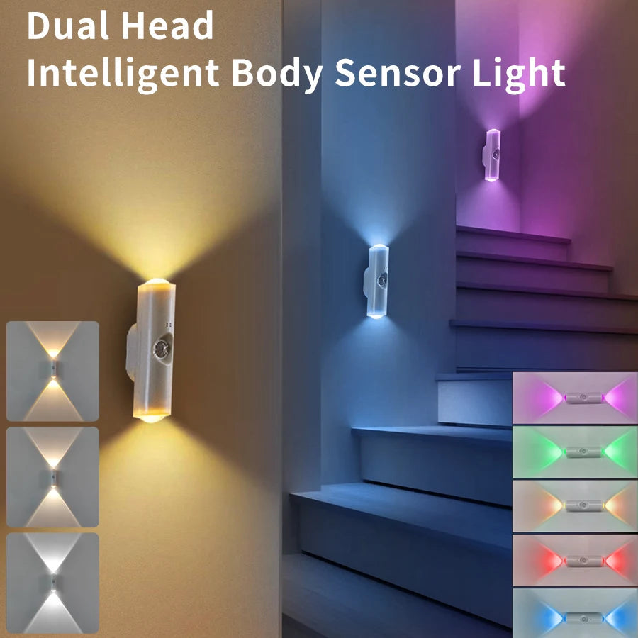 Magnetic Motion Sensor Smart Light LED Rechargeable Wall Gradient Ambient Light Dimmable Indoor Light for Stairs Hall Entrances Eagle Beacon