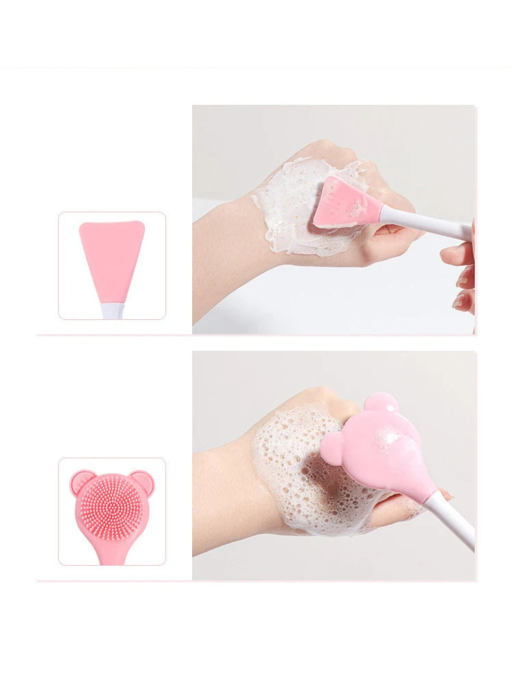Cleansing Brush 2 In 1 Silicone Mask Brush And Facial Cleaning Brush Are Used For Exfoliation, Massage, Makeup Removal Skin Care Eagle Beacon