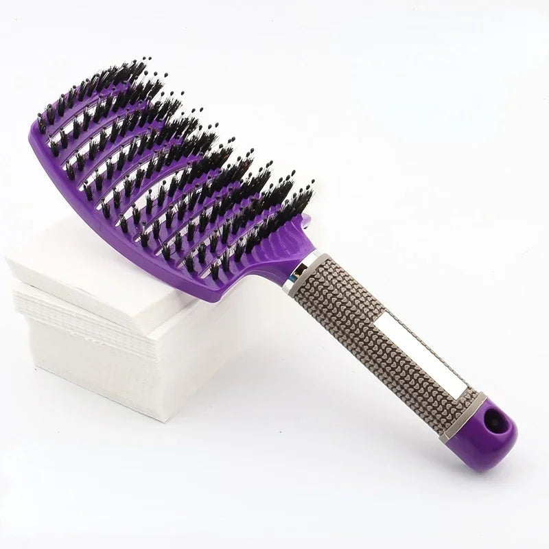 Hair Brush Scalp Massage Comb Hairbrush Bristle&Nylon Women Wet Curly Detangle Hair Brush for Salon Hairdressing Styling Tools Eagle Beacon