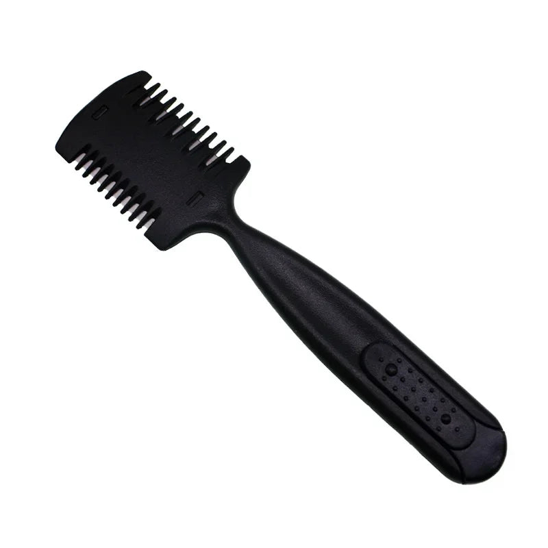 Hair Cutting Comb Hair Brushes with Razor Blades Barber Scissors Hair Salon Thinning Hairdressing DIY Styling Tools Black Handle Eagle Beacon