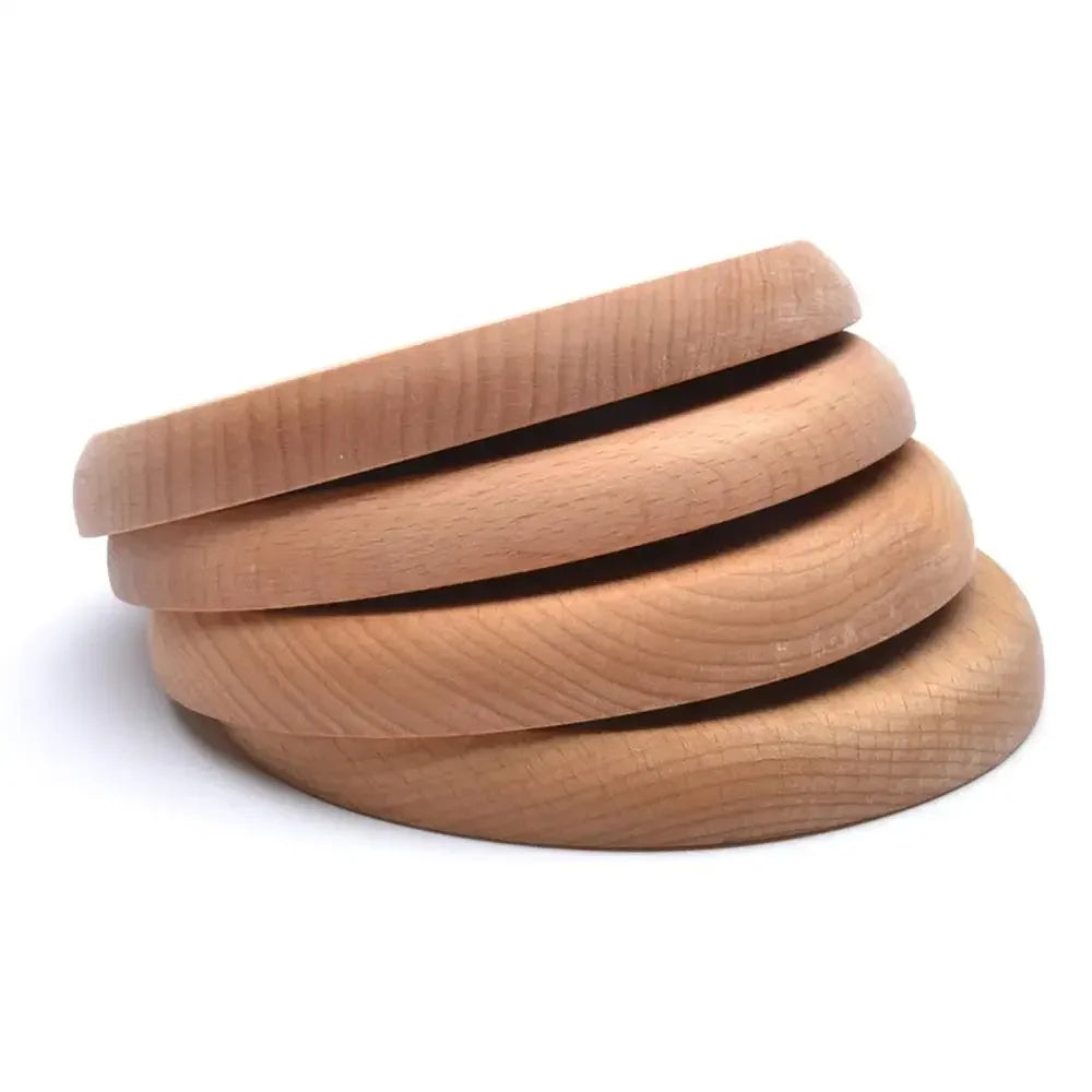 Eco - friendly Wooden Service Tray for Home, Hotel, School Party, Round Plate Snack, Cake, Fruits, Sushi, Dessert Tableware 30P Eagle Aerie