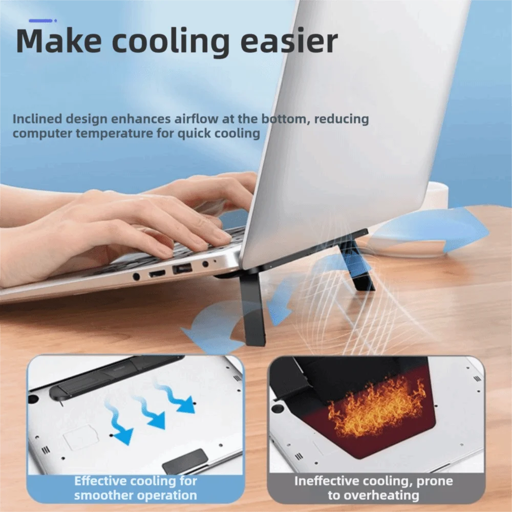 Foldable Design Laptop Stand Height-Adjustable Portable Notebook Stand Lightweight Heat Dissipation Computer Stand Study Use Eagle Beacon