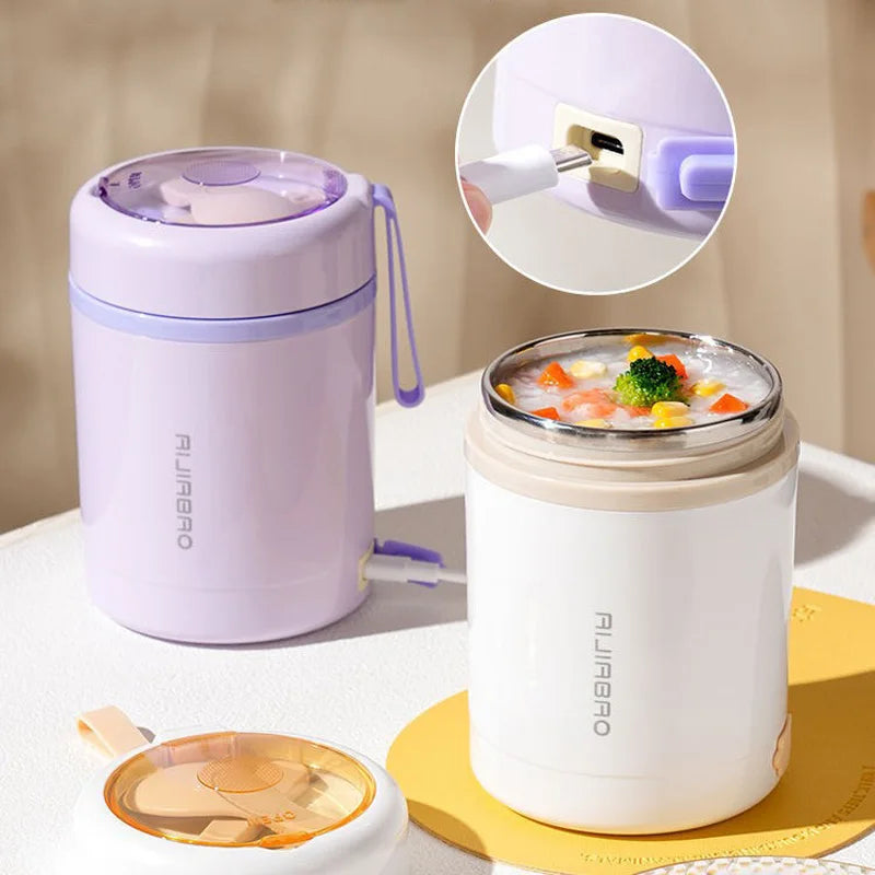 Plug-in Heated Lunch Box Constant Temperature Breakfast Cup Car Usb Insulated Soup Cup Porridge Cup Portable Water Cup Eagle Aerie