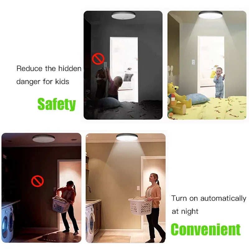 Motion Sensor Ceiling Light Modern Smart Sensor LED Lamp Human Infrared Sensing Lamp Indoor for Garage Corridor Lighting Fixture Eagle Beacon