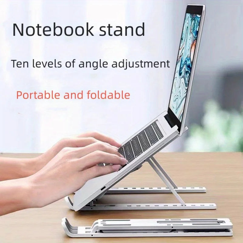 Portable Laptop Stand  Foldable ABS Material, Adjustable Desktop Height, Heat Dissipation, Laptop Stand, Storage Rack laptop arm Eagle Beacon