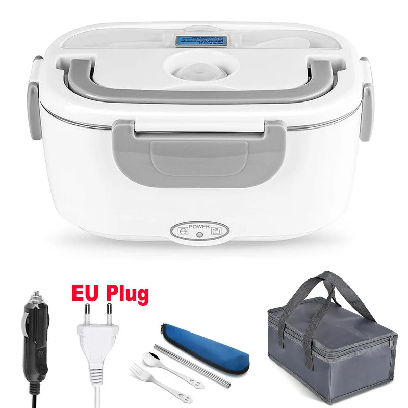 Dual Use 220V 110V 24V 12V Electric Heated Lunch Box Stainless Steel School Car Picnic Food Heating Heater Food Warmer Container Eagle Aerie