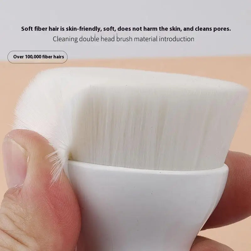 Double-Sided Mini Manual Facial Cleansing Brush Silicone Massage Face Brush Soft Bristles Handheld Cleaning Device Pore Cleaner Eagle Beacon