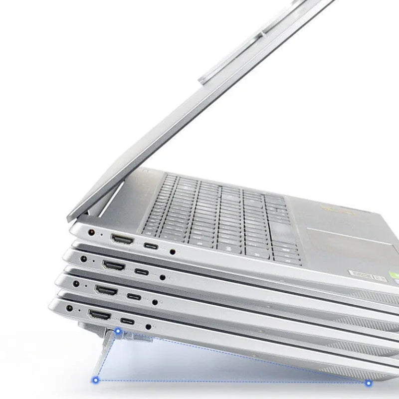 2PCS Mini Foldable Laptop Stand Portable Computer Keyboard Riser with 2 Adjustable Angles Self-Adhesive Invisible Notebook Stand Eagle Beacon