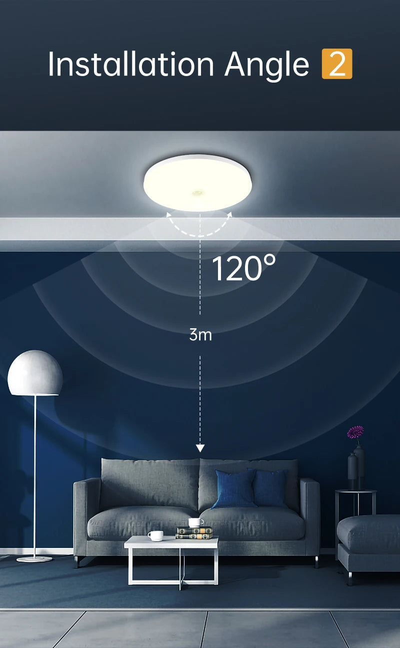 Motion Sensor Ceiling Light Modern Smart Sensor LED Lamp Human Infrared Sensing Lamp Indoor for Garage Corridor Lighting Fixture Eagle Beacon