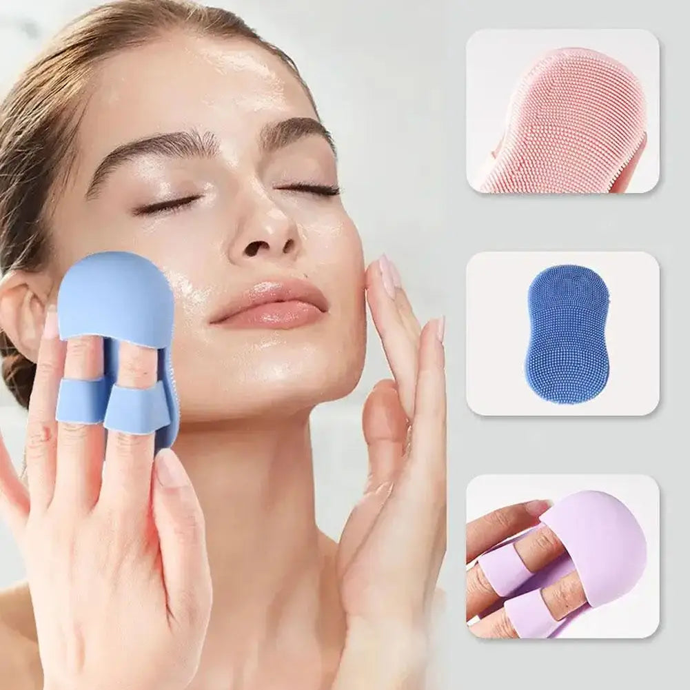 Face Scrubber Mini Facial Brush Silicone Wash Exfoliator Finger Glove Pads Handheld Cleansing Brushes Tool Skin Care Deep Clean Eagle Beacon