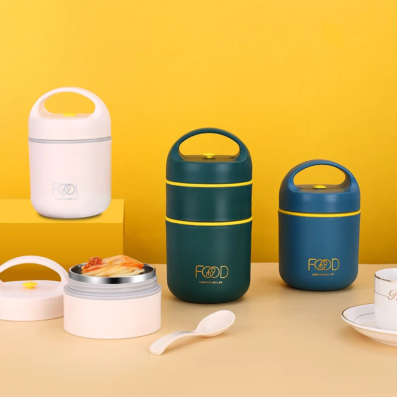 Lunch Boxes Lunch Bag 304 Stainless Steel Lunch Box For Kids Lunch Bags  Portable Folding Spoon Lunch Box Kids Thermal Bento Box Eagle Aerie