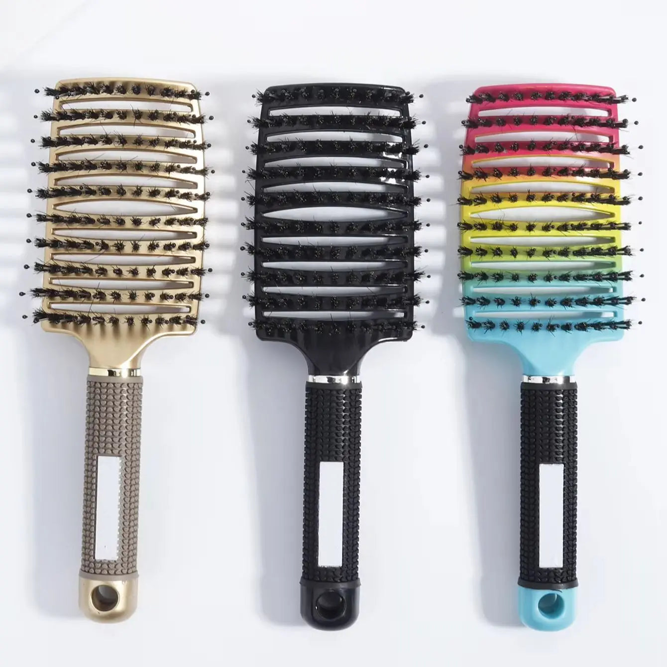 Detangling Hair Brush Bristle&Nylon Women Wet Massage Comb Curly Hairdressing Salon Styling Tools Special for real hair wigs Eagle Beacon