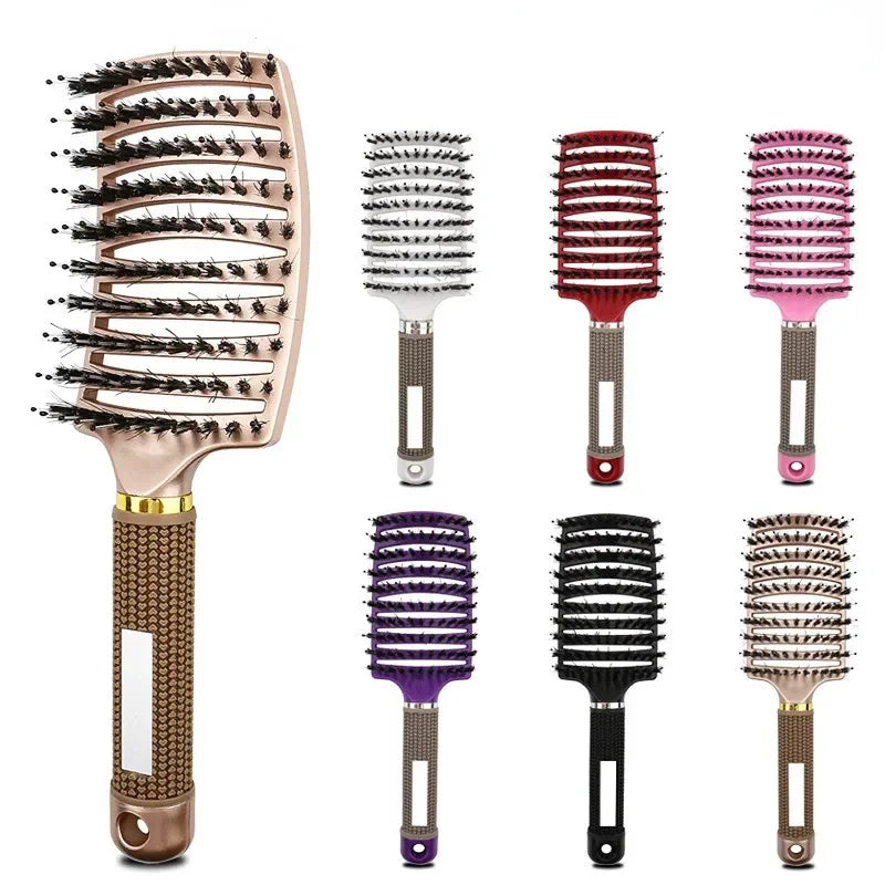Hair Brush Scalp Massage Comb Hairbrush Bristle&Nylon Women Wet Curly Detangle Hair Brush for Salon Hairdressing Styling Tools Eagle Beacon