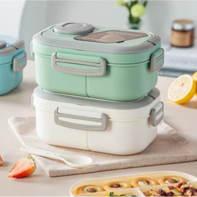 1200ML Portable Lunch Box Reusable Double Layer Compartment Bento Box Carrying Handle Outdoor Camping Meal Snack Food Containers Eagle Aerie