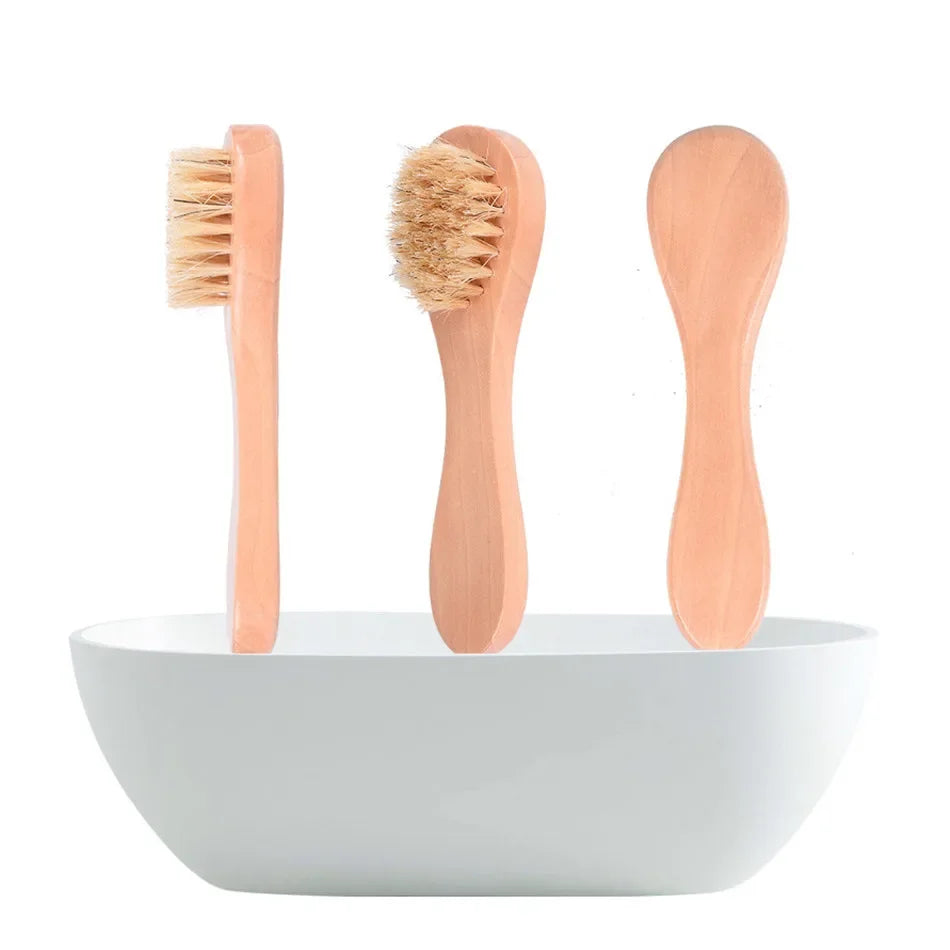 1/3/5Pcs Cleansing Face Brush Wooden Animal Hair Facial Deep Cleansing Massage Care Tool Face Washing Product Skin Care Brush Eagle Beacon