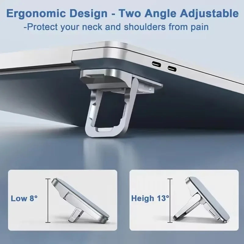 2PCS Mini Foldable Laptop Stand Portable Computer Keyboard Riser with 2 Adjustable Angles Self-Adhesive Invisible Notebook Stand Eagle Beacon