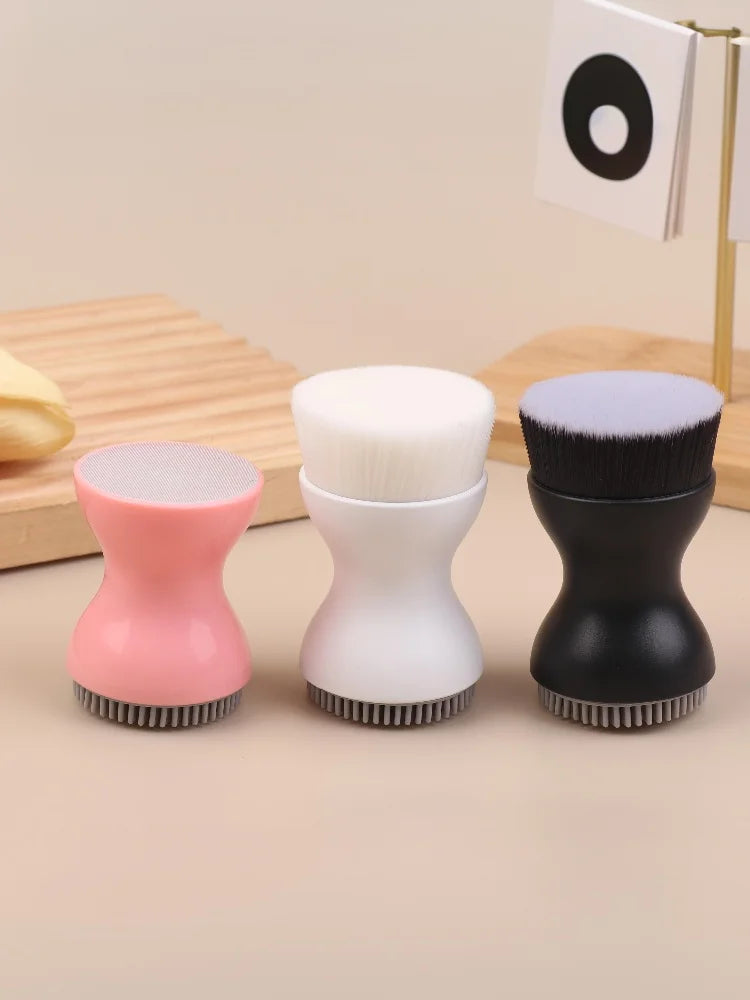 Double-Sided Mini Manual Facial Cleansing Brush Silicone Massage Face Brush Soft Bristles Handheld Cleaning Device Pore Cleaner Eagle Beacon